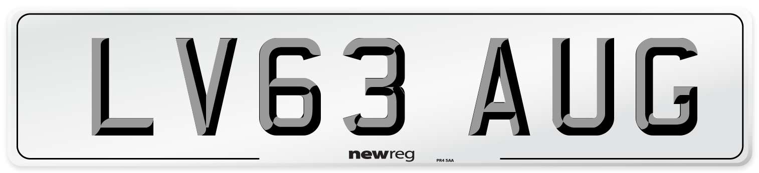 LV63 AUG Number Plate from New Reg